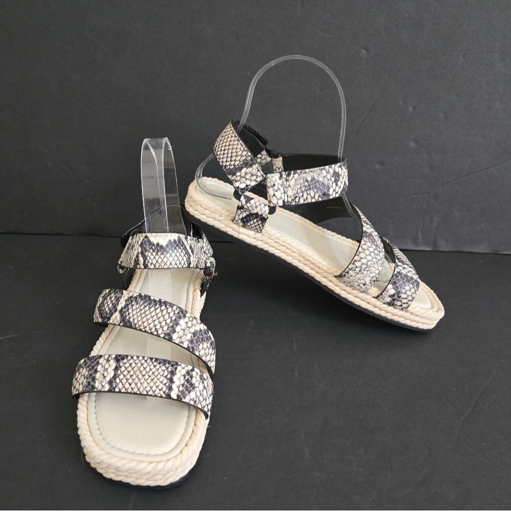 Vince Leather Espadrille Sandals Womens Size 7 - Picture 8 of 12